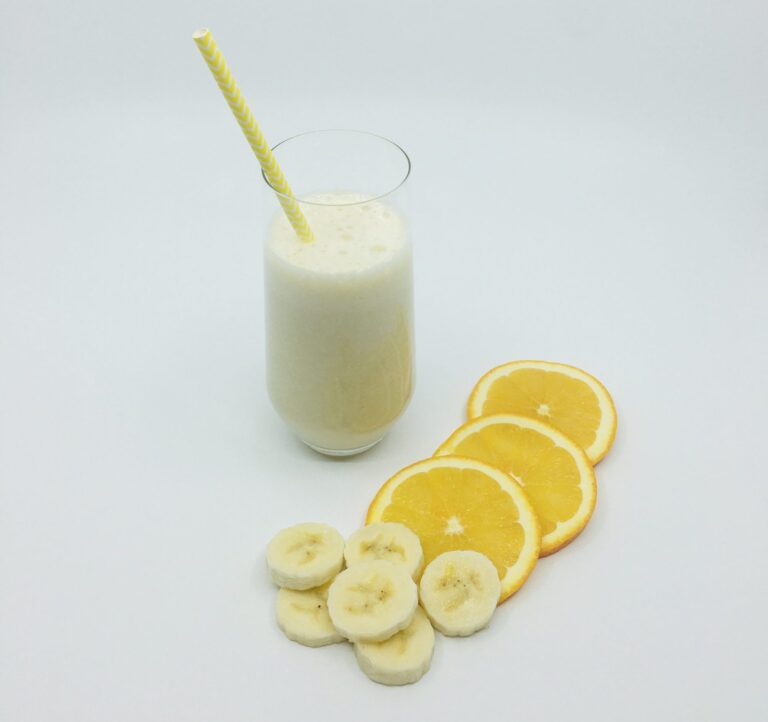 eiwitshake sinaasappel-banaan
