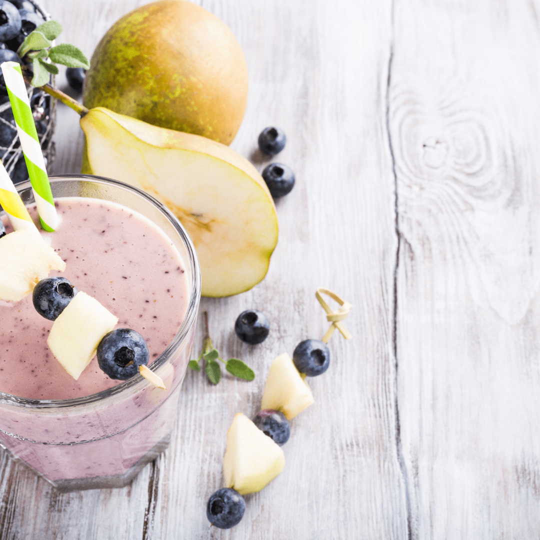 Recept: Eiwitshake Blauwe Bessen en Peer